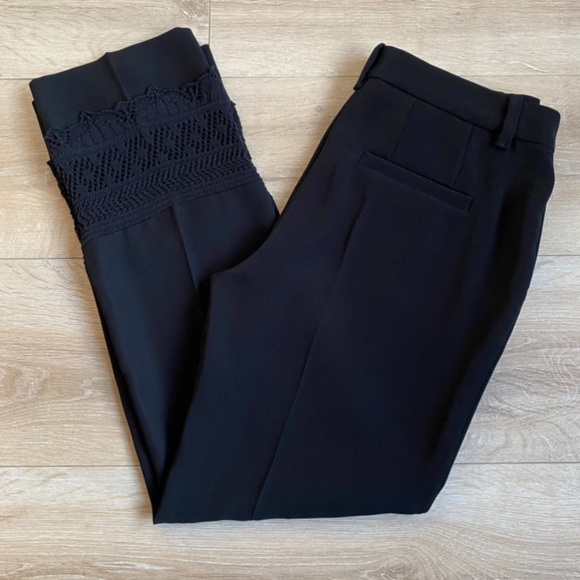 Marc Cain Pants Women's Trouser Crochet Lace Black Straight Size N2 3 - Picture 5 of 16